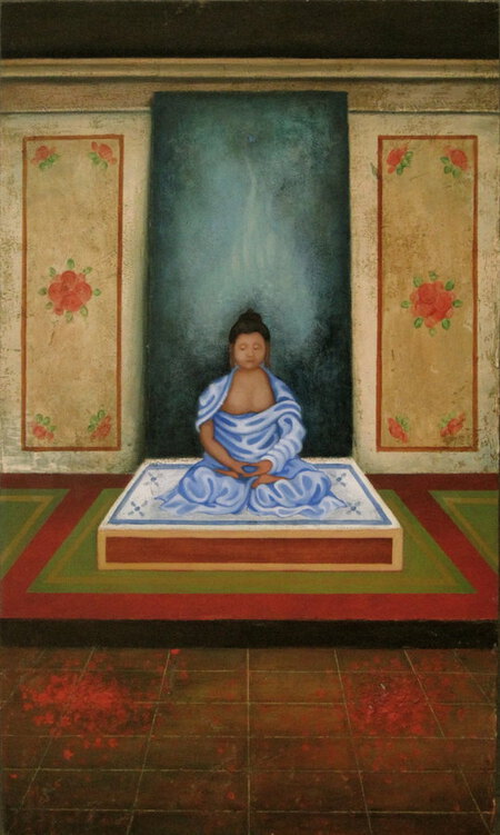 (disponible) Amitaba, peinture figurative contemporaine