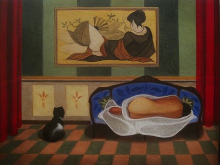 La chambre verte, peinture figurative