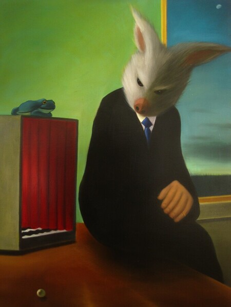 I'm waiting here, peinture contemporaine