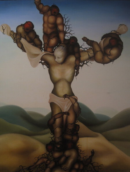 crocifissione - peinture figurative contemporaine
