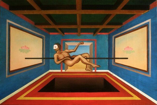 La cr&eacute;ation d'Adam, peinture - tableau d'art figuratif contemporain