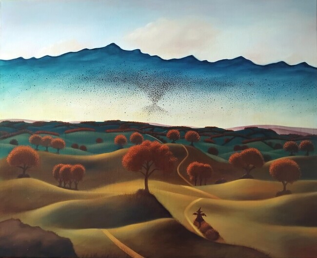 Paysage n&deg;9 : Yellow brick road, paesaggio contemporaneo