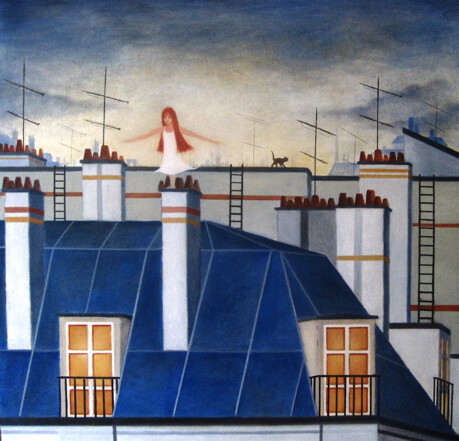 r&ecirc;ve en bleu, peinture figurative