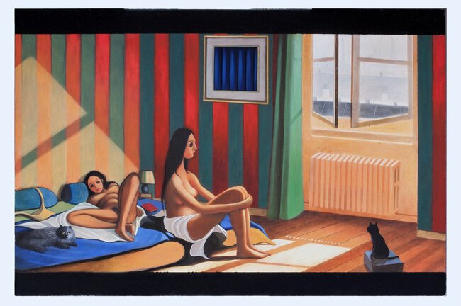 l'amour l'apr&egrave;s-midi, peinture figurative contemporaine