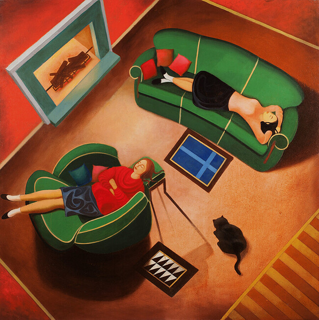 Laura and Donna, pittura figurativa contemporanea