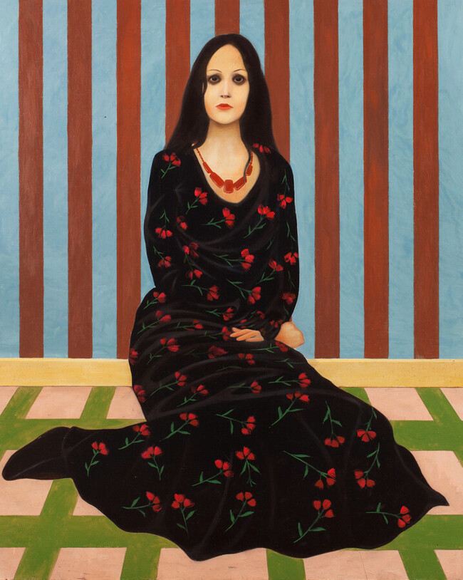 La Dame aux fleurs, pittura figurativa contemporanea