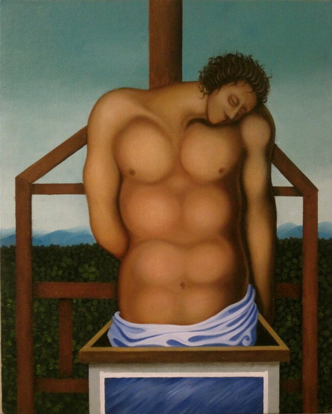 Saint Sébastien, tableau d'art contemporain