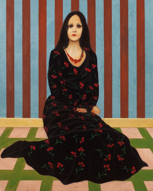 La dame aux fleurs, peinture figurative contemporaine