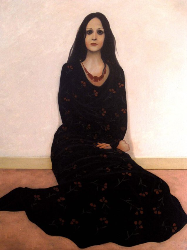 La dame aux fleurs, contemporary figurative painting