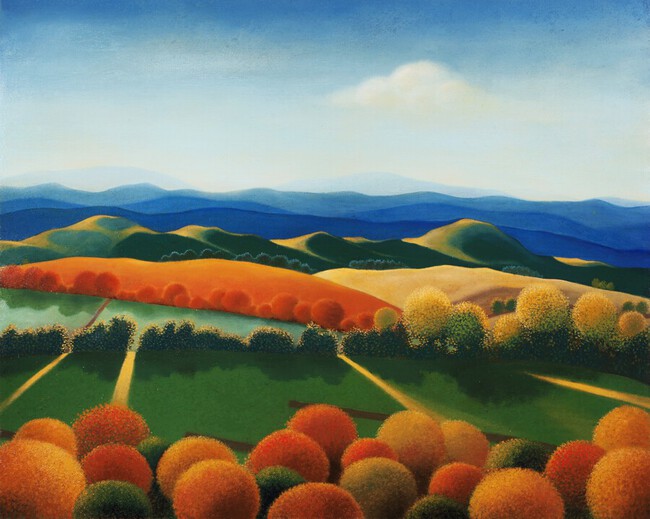 Paesaggio n&deg;1, pittura figurativa contemporanea