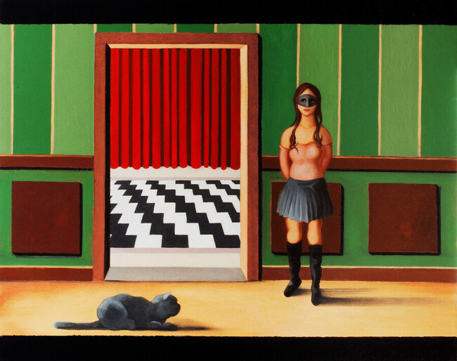 Red room, contemporary figurative painting